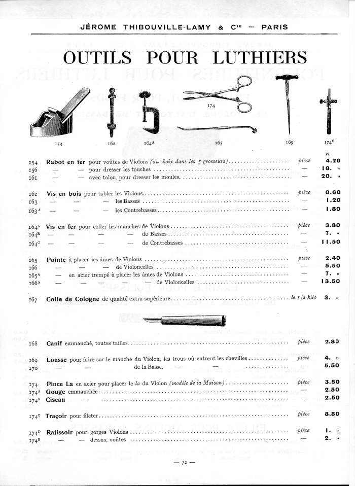 Catalogue 1912 de la maison de lutherie Jrme Thibouville-Lamy  Mirecourt.