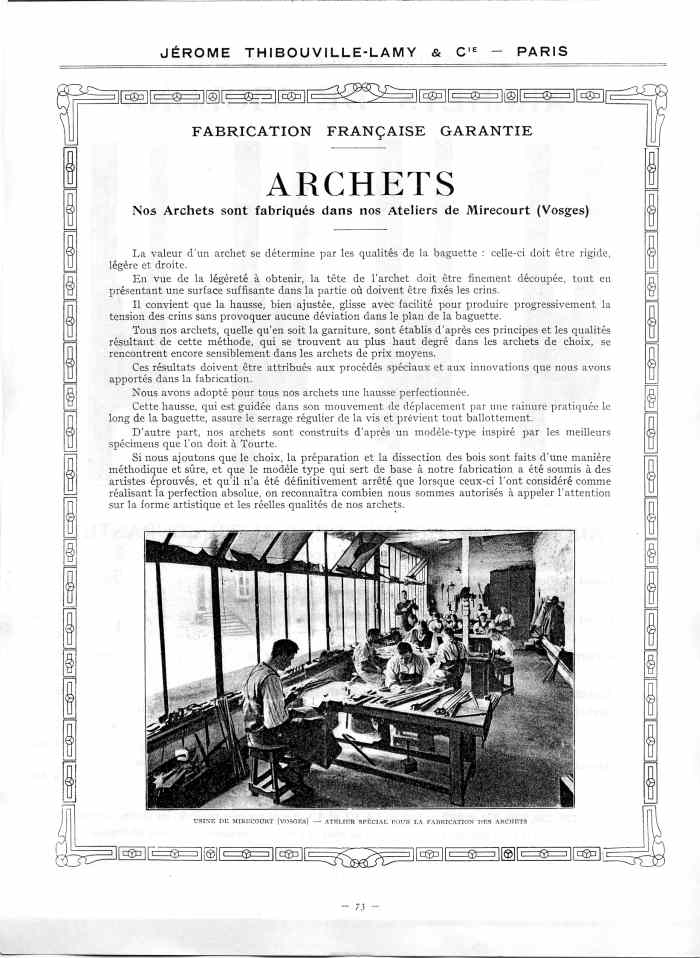 Catalogue 1912 de la maison de lutherie Jrme Thibouville-Lamy  Mirecourt.