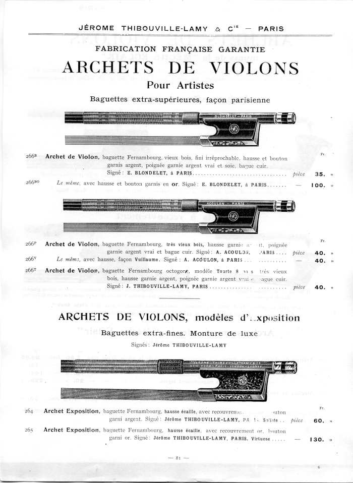 Catalogue 1912 de la maison de lutherie Jrme Thibouville-Lamy  Mirecourt.