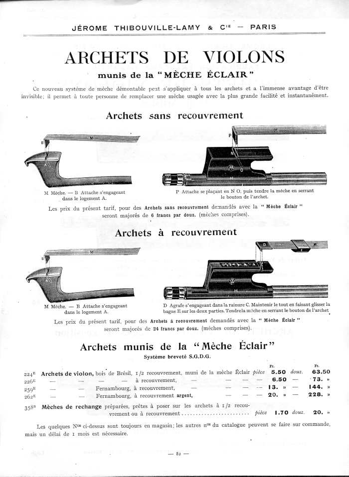 Catalogue 1912 de la maison de lutherie Jrme Thibouville-Lamy  Mirecourt.