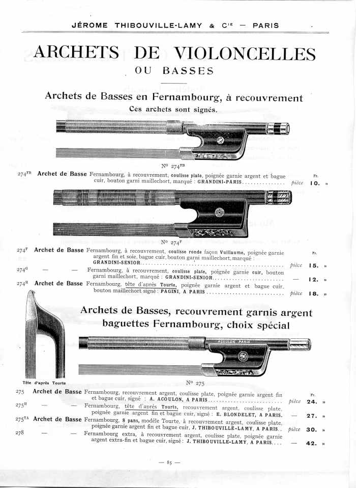 Catalogue 1912 de la maison de lutherie Jrme Thibouville-Lamy  Mirecourt.