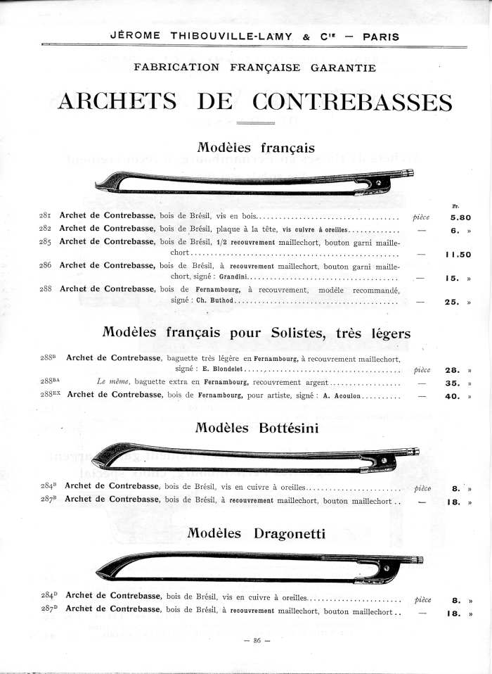 Catalogue 1912 de la maison de lutherie Jrme Thibouville-Lamy  Mirecourt.