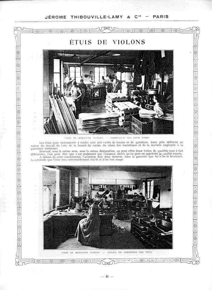 Catalogue 1912 de la maison de lutherie Jrme Thibouville-Lamy  Mirecourt.