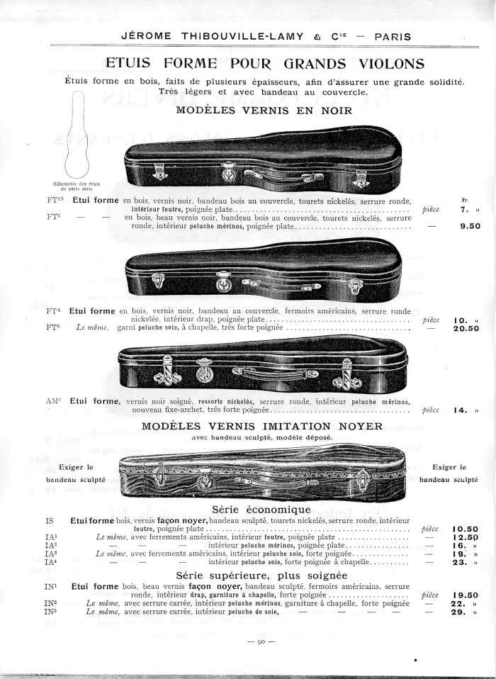 Catalogue 1912 de la maison de lutherie Jrme Thibouville-Lamy  Mirecourt.