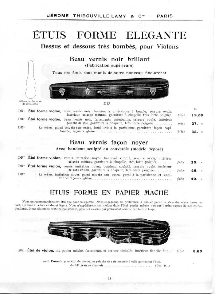 Catalogue 1912 de la maison de lutherie Jrme Thibouville-Lamy  Mirecourt.