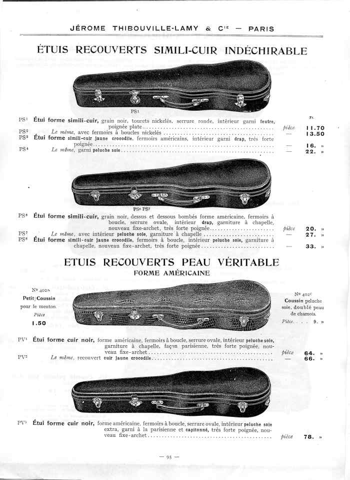 Catalogue 1912 de la maison de lutherie Jrme Thibouville-Lamy  Mirecourt.