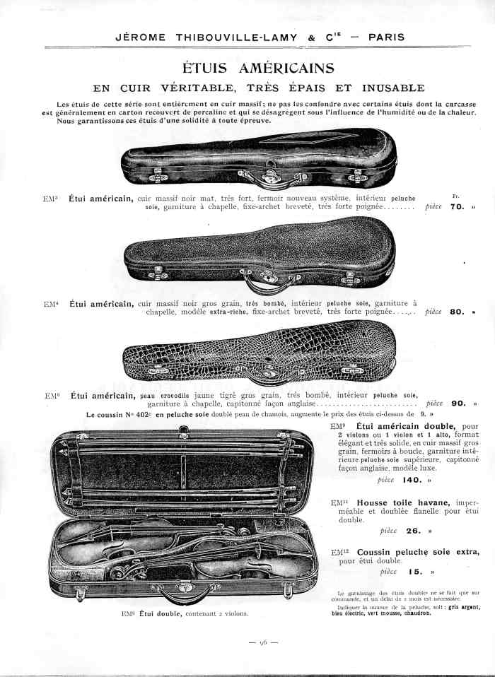 Catalogue 1912 de la maison de lutherie Jrme Thibouville-Lamy  Mirecourt.