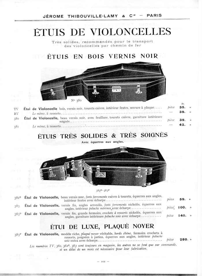 Catalogue 1912 de la maison de lutherie Jrme Thibouville-Lamy  Mirecourt.