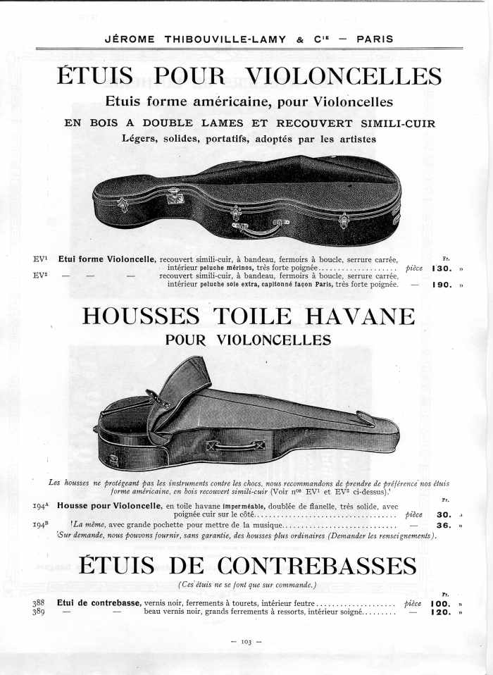 Catalogue 1912 de la maison de lutherie Jrme Thibouville-Lamy  Mirecourt.