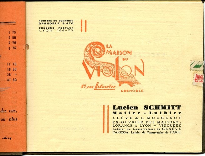Schmitt Lucien deuxième catalogue avec prix